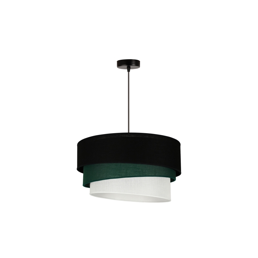 Duolla - Κρεμαστό φωτιστικό οροφής TRIO 1xE27/15W/230V διάμετρος 45 cm μαύρο/πράσινο/λευκό