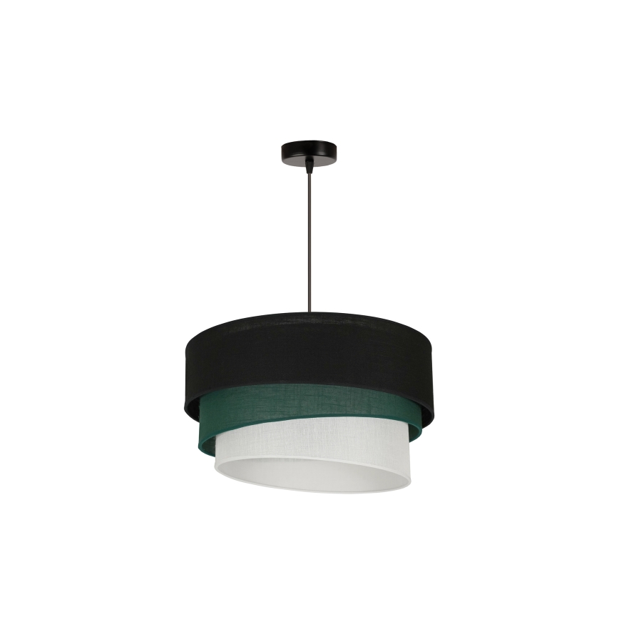 Duolla - Κρεμαστό φωτιστικό οροφής TRIO 1xE27/15W/230V διάμετρος 45 cm μαύρο/πράσινο/λευκό