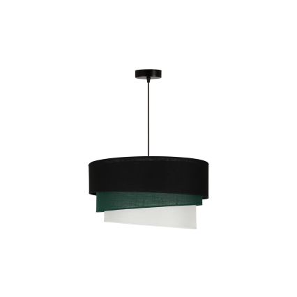 Duolla - Κρεμαστό φωτιστικό οροφής TRIO 1xE27/15W/230V διάμετρος 45 cm μαύρο/πράσινο/λευκό