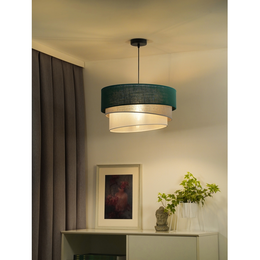 Duolla - Κρεμαστό φωτιστικό οροφής TRIO 1xE27/15W/230V διάμετρος 45 cm πράσινο/γκρι/λευκό