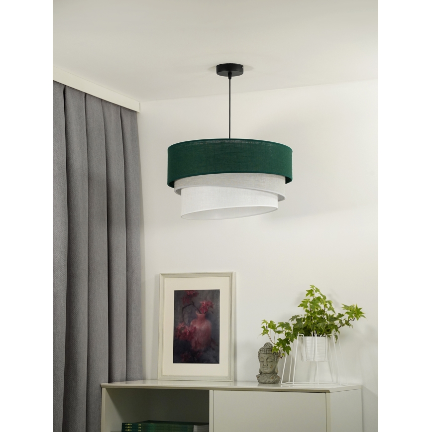 Duolla - Κρεμαστό φωτιστικό οροφής TRIO 1xE27/15W/230V διάμετρος 45 cm πράσινο/γκρι/λευκό