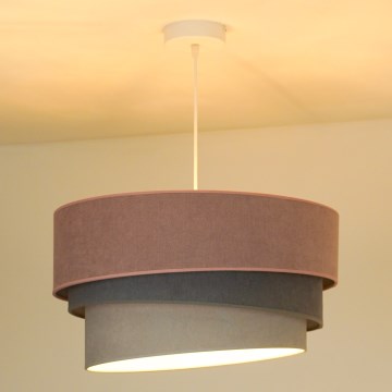Duolla - Κρεμαστό φωτιστικό οροφής TRIO 1xE27/15W/230V διάμετρος 45 cm ροζ/γκρι/λευκό
