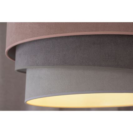 Duolla - Κρεμαστό φωτιστικό οροφής TRIO 1xE27/15W/230V διάμετρος 45 cm ροζ/γκρι/λευκό