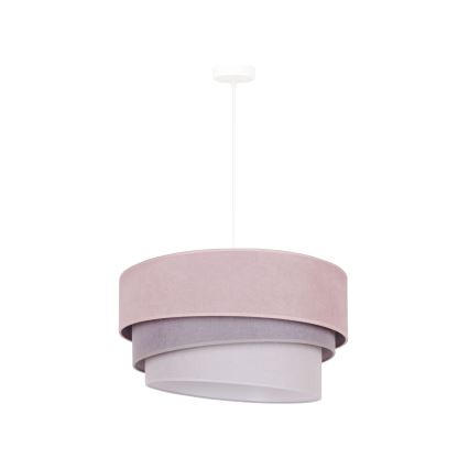 Duolla - Κρεμαστό φωτιστικό οροφής TRIO 1xE27/15W/230V διάμετρος 45 cm ροζ/γκρι/λευκό