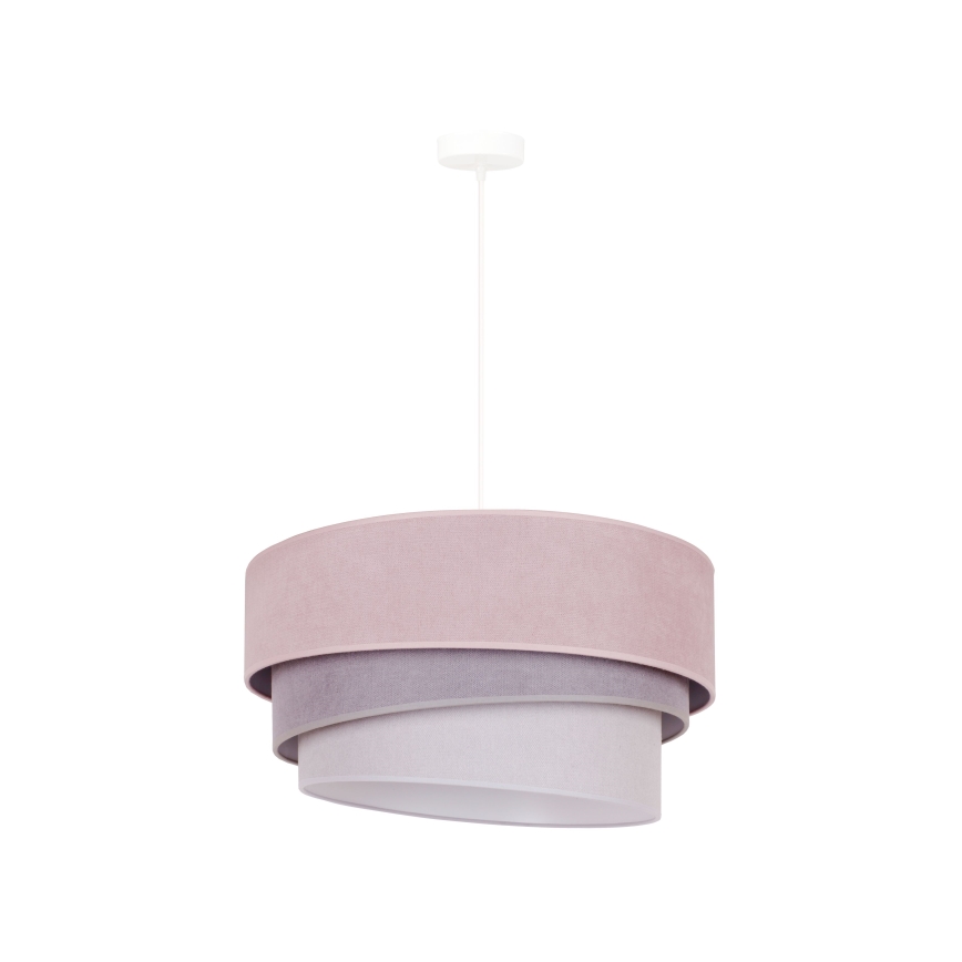 Duolla - Κρεμαστό φωτιστικό οροφής TRIO 1xE27/15W/230V διάμετρος 45 cm ροζ/γκρι/λευκό