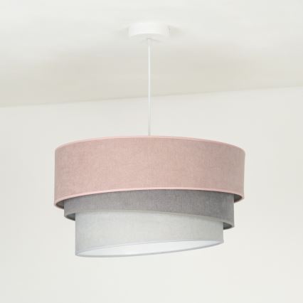 Duolla - Κρεμαστό φωτιστικό οροφής TRIO 1xE27/15W/230V διάμετρος 45 cm ροζ/γκρι/λευκό