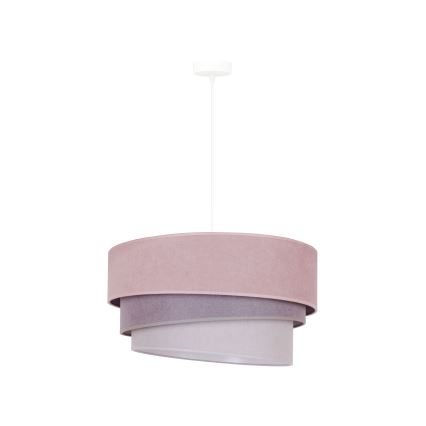 Duolla - Κρεμαστό φωτιστικό οροφής TRIO 1xE27/15W/230V διάμετρος 45 cm ροζ/γκρι/λευκό