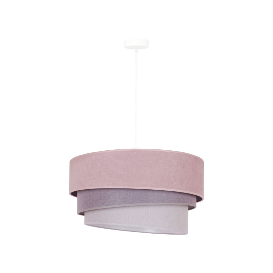 Duolla - Κρεμαστό φωτιστικό οροφής TRIO 1xE27/15W/230V διάμετρος 45 cm ροζ/γκρι/λευκό