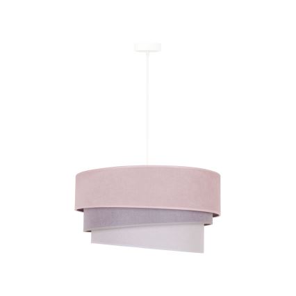 Duolla - Κρεμαστό φωτιστικό οροφής TRIO 1xE27/15W/230V διάμετρος 45 cm ροζ/γκρι/λευκό