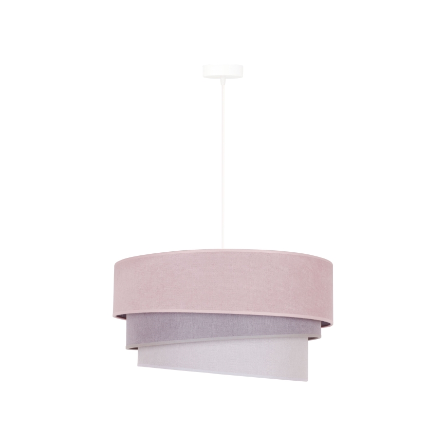 Duolla - Κρεμαστό φωτιστικό οροφής TRIO 1xE27/15W/230V διάμετρος 45 cm ροζ/γκρι/λευκό