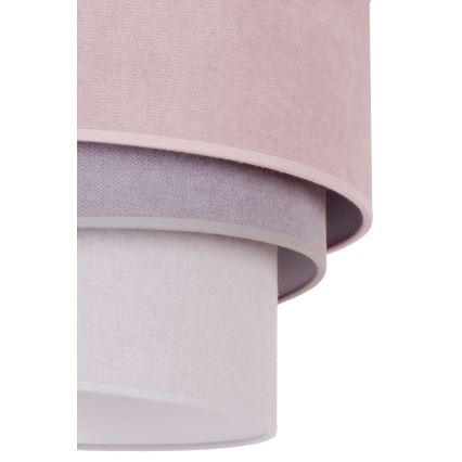 Duolla - Κρεμαστό φωτιστικό οροφής TRIO 1xE27/15W/230V διάμετρος 45 cm ροζ/γκρι/λευκό