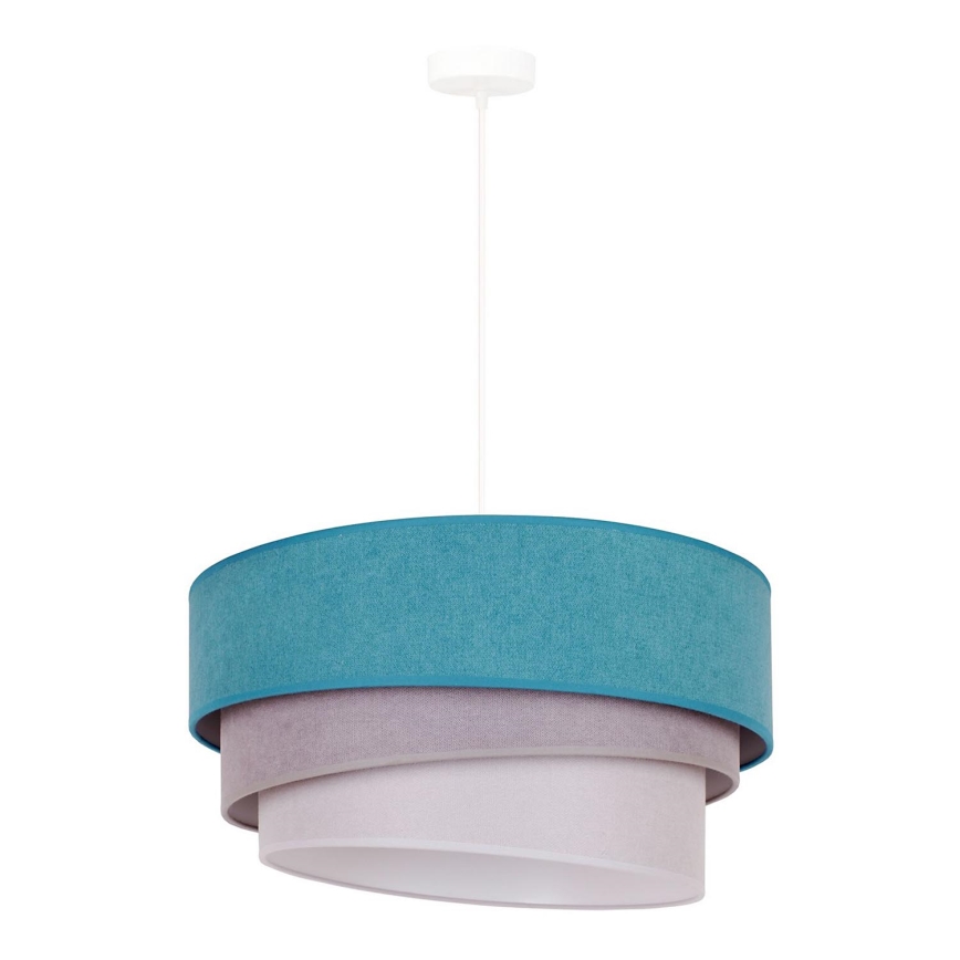 Duolla - Κρεμαστό φωτιστικό οροφής TRIO 1xE27/15W/230V διάμετρος 45 cm τουρκουάζ/γκρι/λευκό