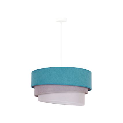 Duolla - Κρεμαστό φωτιστικό οροφής TRIO 1xE27/15W/230V διάμετρος 45 cm τουρκουάζ/γκρι/λευκό
