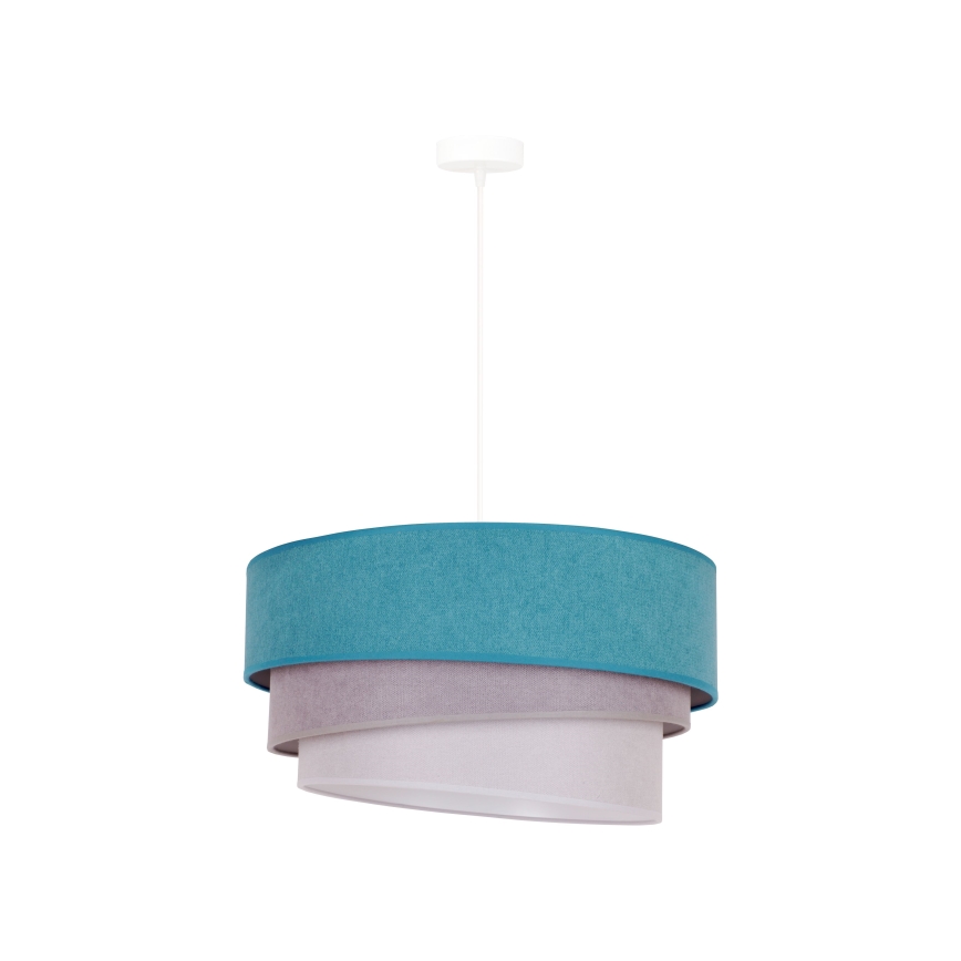 Duolla - Κρεμαστό φωτιστικό οροφής TRIO 1xE27/15W/230V διάμετρος 45 cm τουρκουάζ/γκρι/λευκό