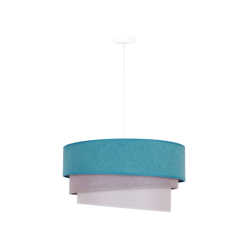 Duolla - Κρεμαστό φωτιστικό οροφής TRIO 1xE27/15W/230V διάμετρος 45 cm τουρκουάζ/γκρι/λευκό