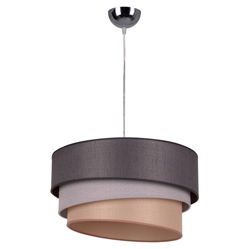 Duolla - Κρεμαστό φωτιστικό οροφής TRIO 1xE27/40W/230V διάμετρος 45 cm ανθρακί/γκρι/καφέ