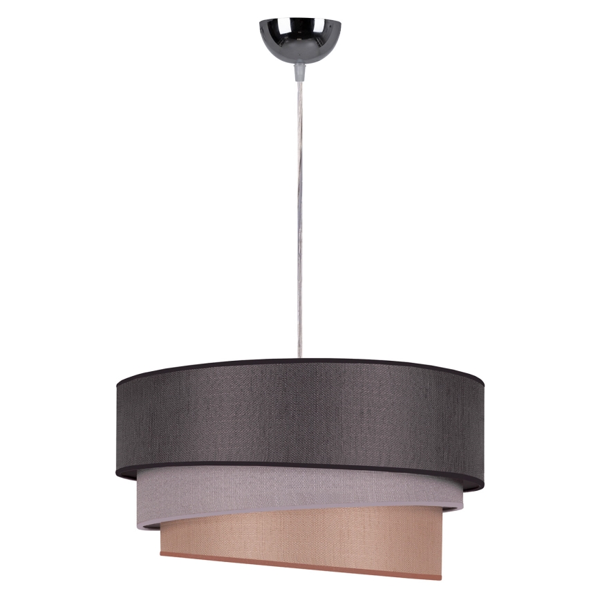 Duolla - Κρεμαστό φωτιστικό οροφής TRIO 1xE27/40W/230V διάμετρος 45 cm ανθρακί/γκρι/καφέ