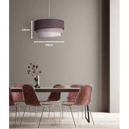 Duolla - Κρεμαστό φωτιστικό οροφής TRIO 1xE27/40W/230V διάμετρος 45 cm ανθρακί/γκρι/λευκό