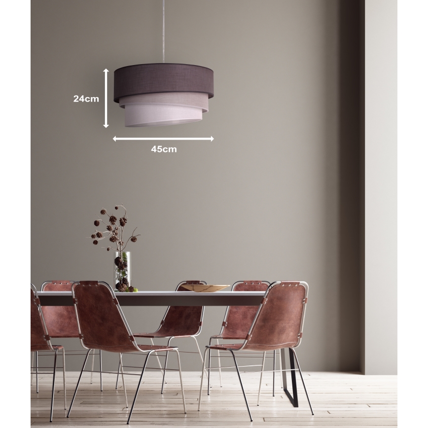 Duolla - Κρεμαστό φωτιστικό οροφής TRIO 1xE27/40W/230V διάμετρος 45 cm ανθρακί/γκρι/λευκό