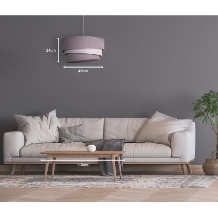 Duolla - Κρεμαστό φωτιστικό οροφής TRIO 1xE27/40W/230V διάμετρος 45 cm γκρι/λευκό