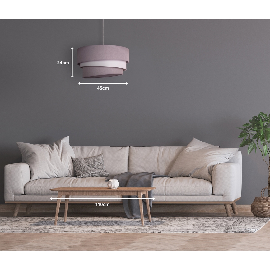 Duolla - Κρεμαστό φωτιστικό οροφής TRIO 1xE27/40W/230V διάμετρος 45 cm γκρι/λευκό