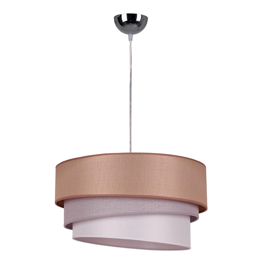 Duolla - Κρεμαστό φωτιστικό οροφής TRIO 1xE27/40W/230V διάμετρος 45 cm καφέ/γκρι/ασημί