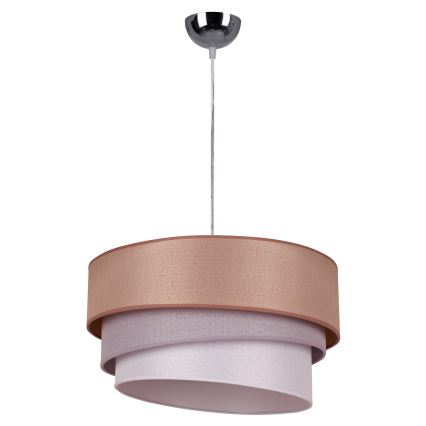 Duolla - Κρεμαστό φωτιστικό οροφής TRIO 1xE27/40W/230V διάμετρος 45 cm καφέ/γκρι/ασημί