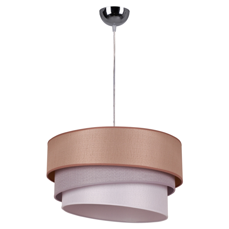 Duolla - Κρεμαστό φωτιστικό οροφής TRIO 1xE27/40W/230V διάμετρος 45 cm καφέ/γκρι/ασημί