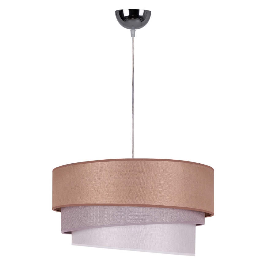 Duolla - Κρεμαστό φωτιστικό οροφής TRIO 1xE27/40W/230V διάμετρος 45 cm καφέ/γκρι/ασημί