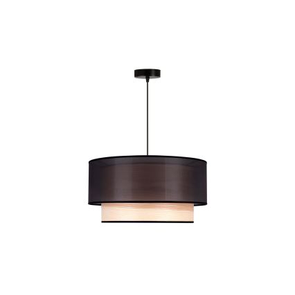 Duolla - Κρεμαστό φωτιστικό οροφής WOOD BOHO 1xE27/15W/230V διάμετρος 45 cm μαύρο/μπεζ