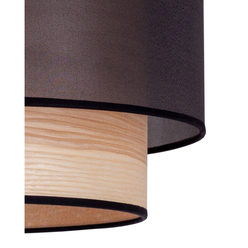 Duolla - Κρεμαστό φωτιστικό οροφής WOOD BOHO 1xE27/15W/230V διάμετρος 45 cm μαύρο/μπεζ