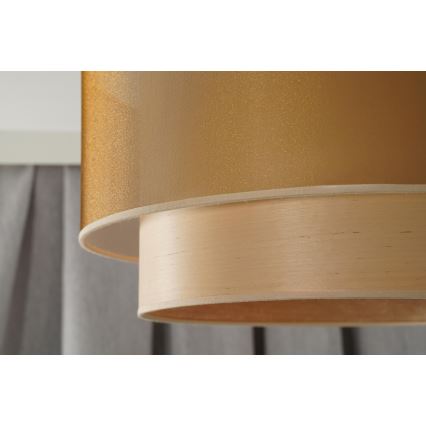 Duolla - Κρεμαστό φωτιστικό οροφής WOOD BOHO 1xE27/15W/230V διάμετρος 45 cm χαλκός/μπεζ