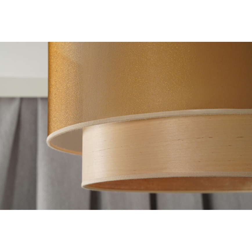 Duolla - Κρεμαστό φωτιστικό οροφής WOOD BOHO 1xE27/15W/230V διάμετρος 45 cm χαλκός/μπεζ