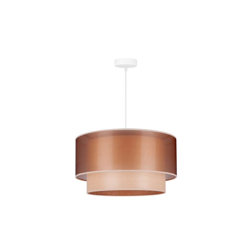 Duolla - Κρεμαστό φωτιστικό οροφής WOOD BOHO 1xE27/15W/230V διάμετρος 45 cm χαλκός/μπεζ