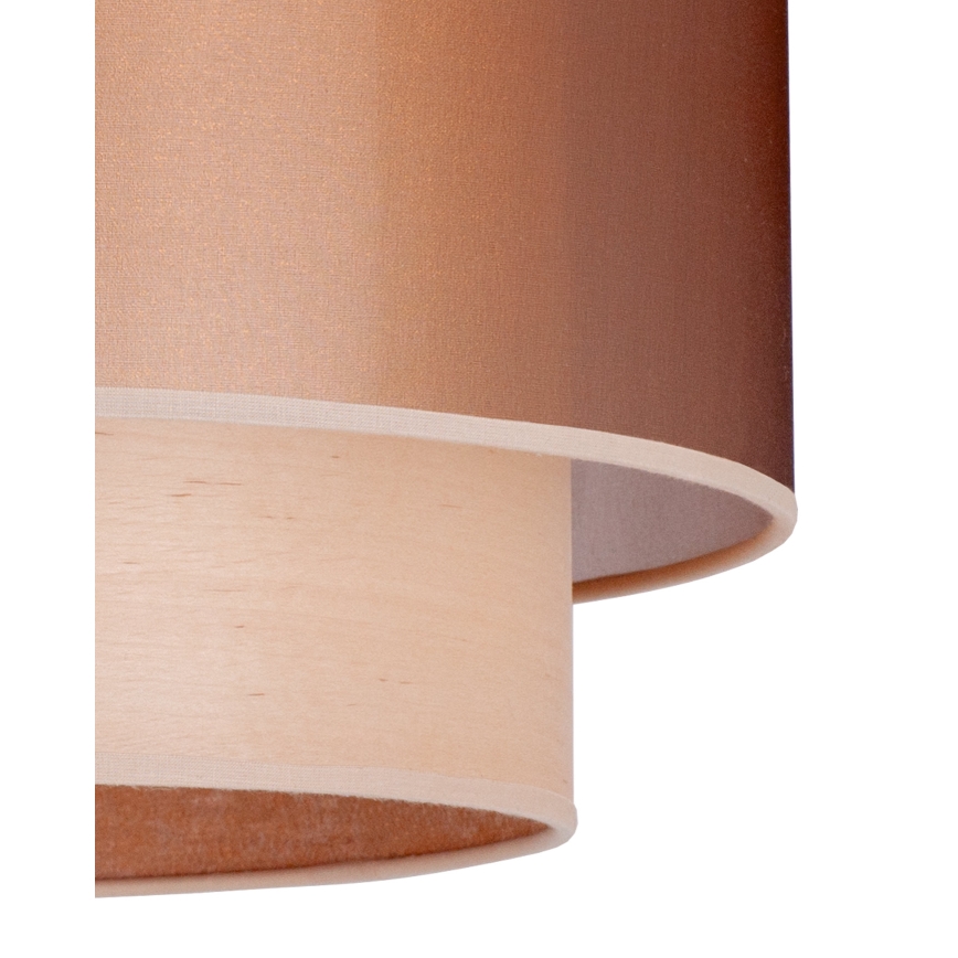 Duolla - Κρεμαστό φωτιστικό οροφής WOOD BOHO 1xE27/15W/230V διάμετρος 45 cm χαλκός/μπεζ