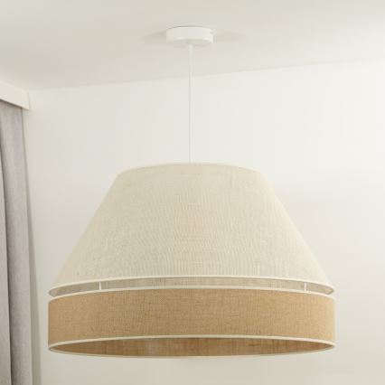 Duolla - Κρεμαστό φωτιστικό οροφής YUTE AVIGNON 1xE27/15W/230V διάμετρος 60 cm γκρι/καφέ
