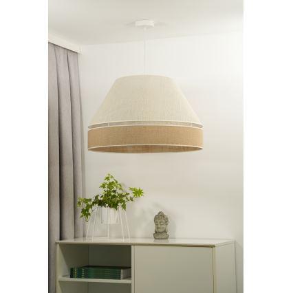 Duolla - Κρεμαστό φωτιστικό οροφής YUTE AVIGNON 1xE27/15W/230V διάμετρος 60 cm γκρι/καφέ