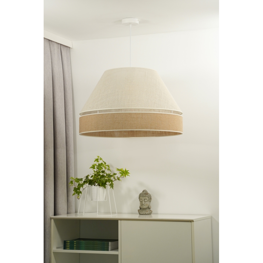 Duolla - Κρεμαστό φωτιστικό οροφής YUTE AVIGNON 1xE27/15W/230V διάμετρος 60 cm γκρι/καφέ