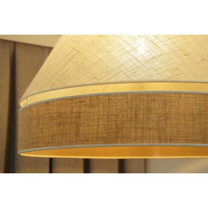Duolla - Κρεμαστό φωτιστικό οροφής YUTE AVIGNON 1xE27/15W/230V διάμετρος 60 cm γκρι/καφέ