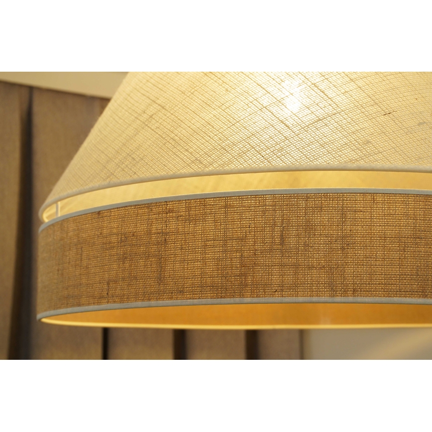 Duolla - Κρεμαστό φωτιστικό οροφής YUTE AVIGNON 1xE27/15W/230V διάμετρος 60 cm γκρι/καφέ