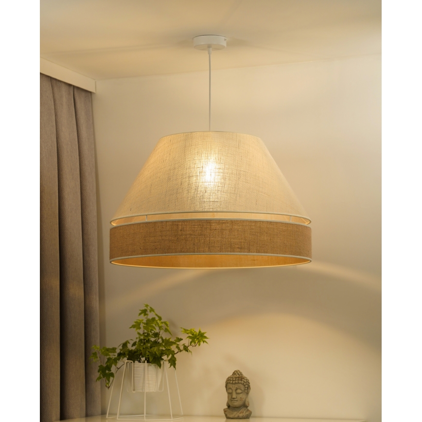 Duolla - Κρεμαστό φωτιστικό οροφής YUTE AVIGNON 1xE27/15W/230V διάμετρος 60 cm κρεμ/μπεζ