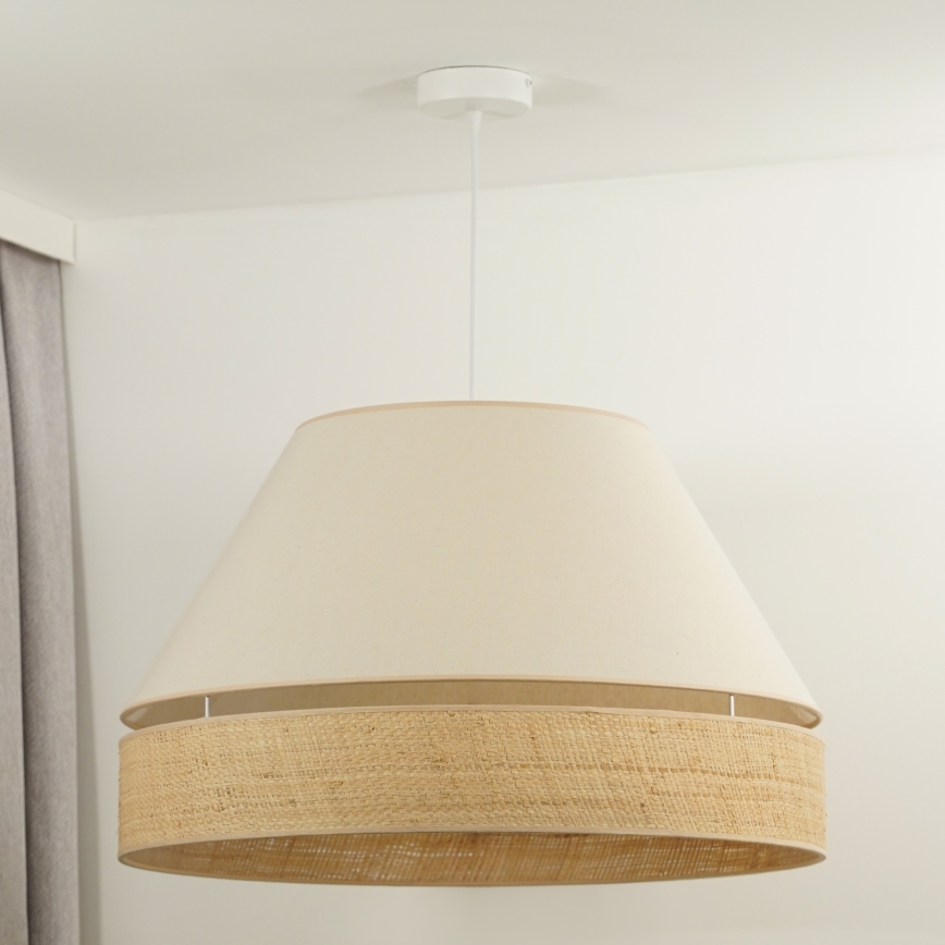 Duolla - Κρεμαστό φωτιστικό οροφής YUTE AVIGNON 1xE27/15W/230V διάμετρος 60 cm κρεμ/μπεζ