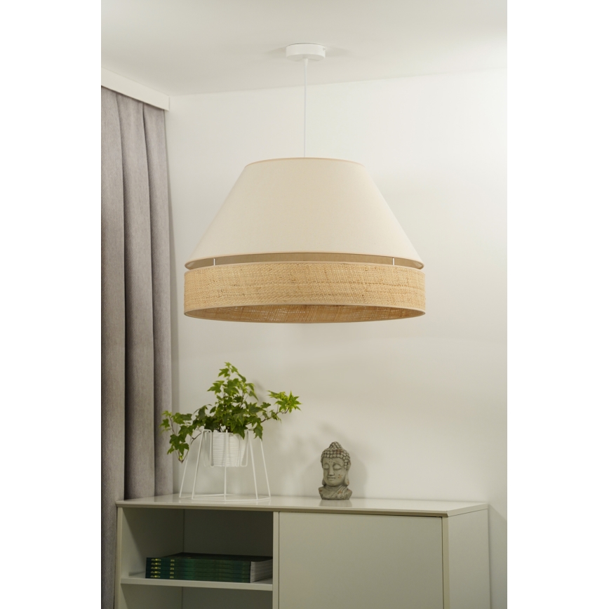 Duolla - Κρεμαστό φωτιστικό οροφής YUTE AVIGNON 1xE27/15W/230V διάμετρος 60 cm κρεμ/μπεζ