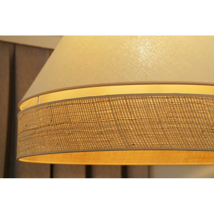 Duolla - Κρεμαστό φωτιστικό οροφής YUTE AVIGNON 1xE27/15W/230V διάμετρος 60 cm κρεμ/μπεζ