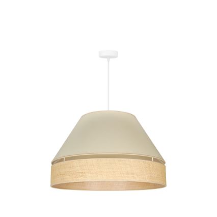 Duolla - Κρεμαστό φωτιστικό οροφής YUTE AVIGNON 1xE27/15W/230V διάμετρος 60 cm κρεμ/μπεζ