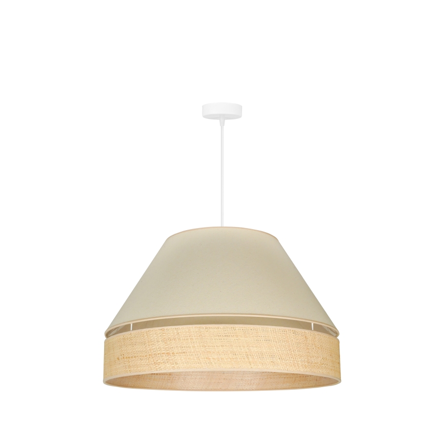 Duolla - Κρεμαστό φωτιστικό οροφής YUTE AVIGNON 1xE27/15W/230V διάμετρος 60 cm κρεμ/μπεζ