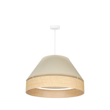 Duolla - Κρεμαστό φωτιστικό οροφής YUTE AVIGNON 1xE27/15W/230V διάμετρος 60 cm κρεμ/μπεζ