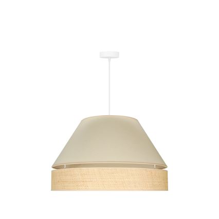 Duolla - Κρεμαστό φωτιστικό οροφής YUTE AVIGNON 1xE27/15W/230V διάμετρος 60 cm κρεμ/μπεζ