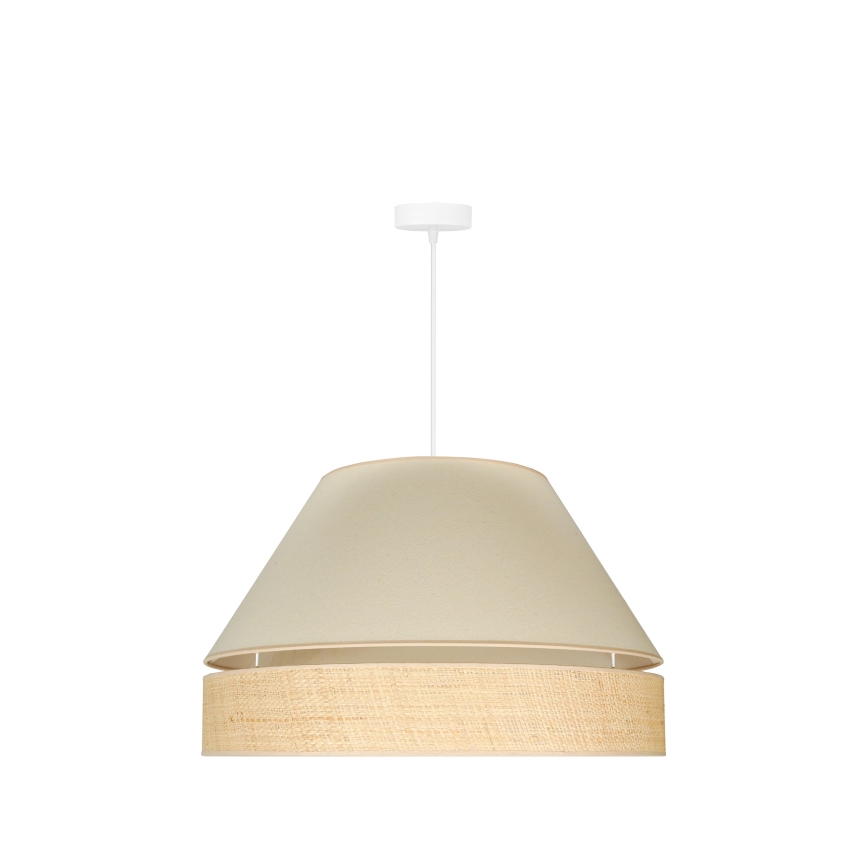 Duolla - Κρεμαστό φωτιστικό οροφής YUTE AVIGNON 1xE27/15W/230V διάμετρος 60 cm κρεμ/μπεζ