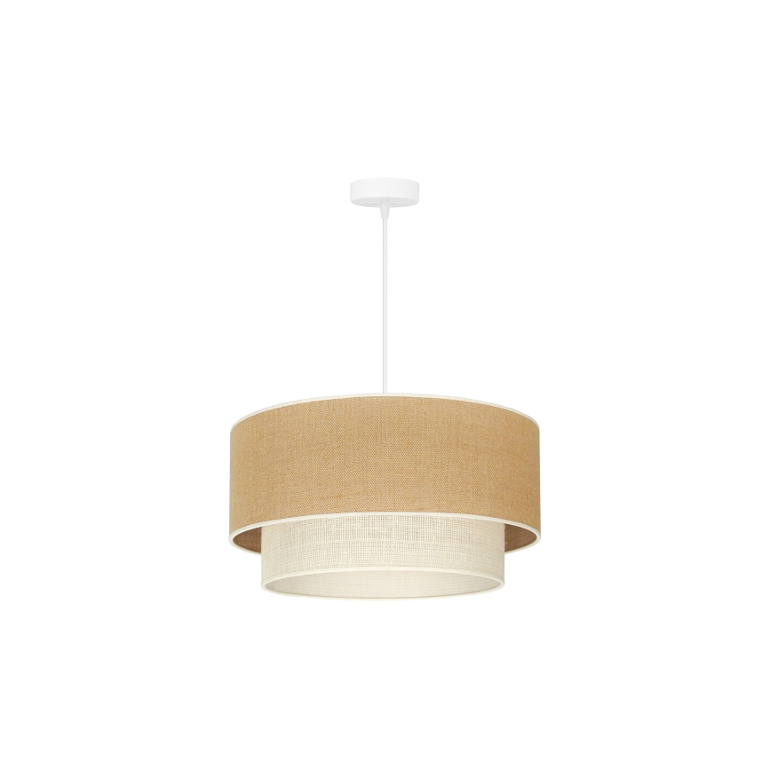 Duolla - Κρεμαστό φωτιστικό οροφής YUTE BOHO 1xE27/15W/230V διάμετρος 45 cm καφέ/κρεμ